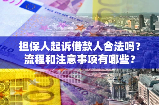 武汉担保人起诉借款人合法吗？流程和注意事项有哪些？