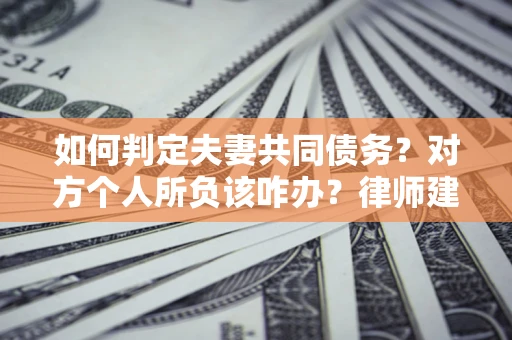 武汉如何判定夫妻共同债务？对方个人所负该咋办？律师建议
