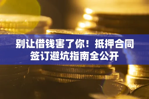 武汉别让借钱害了你！抵押合同签订避坑指南全公开